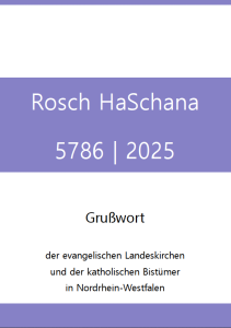 Ökumenisches Grußwort zum jüdischen Neujahrsfest 5786 -